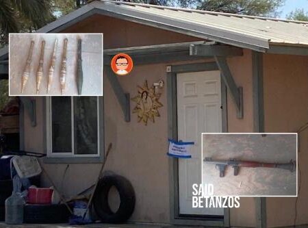Hallan lanzacohetes, cohetes y fusiles tras cateo en vivienda