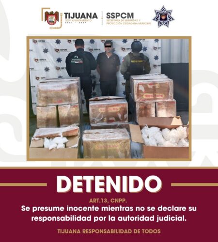 Detienen a sujeto que circulaba con más de 460 kilos de cristal en Villas del Sol