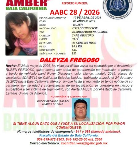 Niña de 5 años fue sustraído por su padre al cruzar a Tijuana