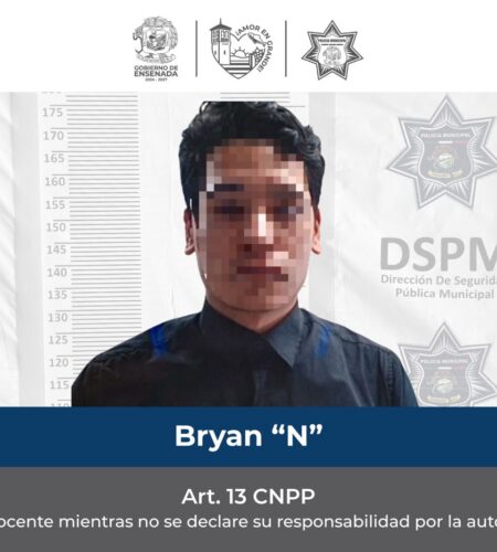 Arrestan a Brayan «N» por asaltar comercio en Ensenada