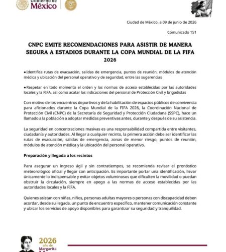 Emiten recomendaciones de seguridad para asistir al Mundial en México