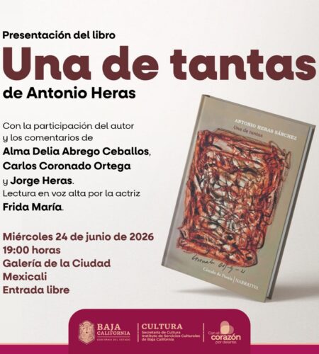 Presentará Antonio Heras su novela «Una de tantas» en la Galería de la Ciudad