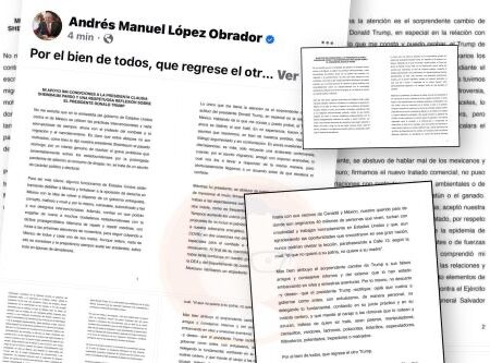 AMLO pide que “regrese el otro Trump” y respalda a Sheinbaum