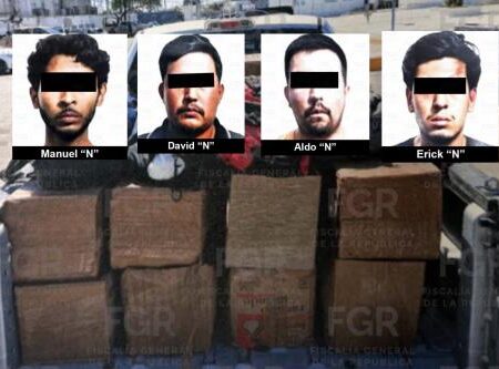 Cuatro detenidos con casi 1 tonelada de “meth” en Tecate