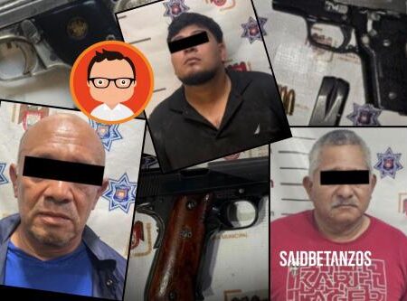 Tres hombres caen armados; uno colocó una pistola en la cabeza de su vecino