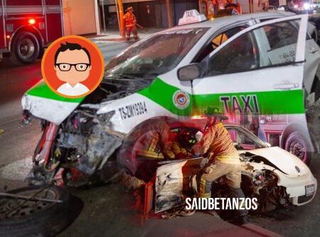 Taxista manejaba drogado y causa carambola; intentó escapar