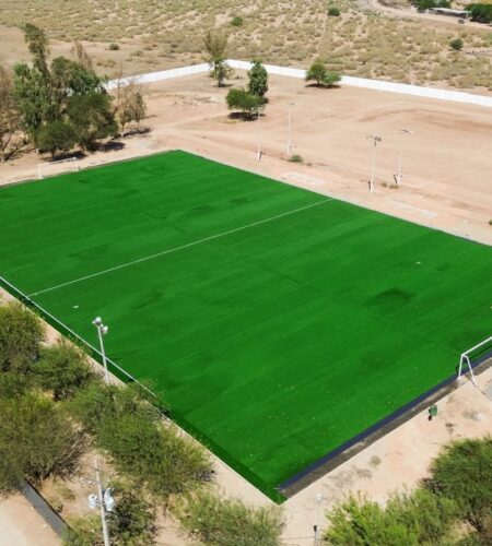 Avanzan las obras en la unidad deportiva Robledo en Mexicali