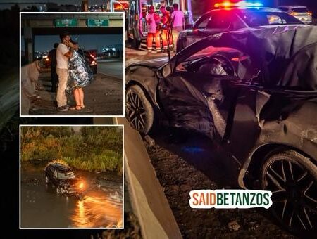 Choca y provoca que automovilista caiga a la Canalización del Río; lo detienen