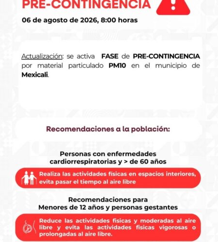 Alertan por mala calidad del aire en Mexicali