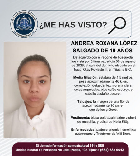 Buscan a joven de 19 años desaparecida en Tijuana llevaba una bolsa de Hello Kitty