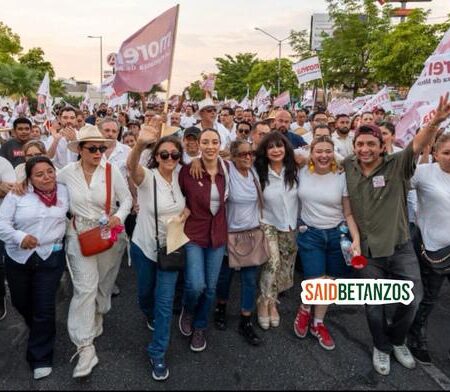 Julieta Ramírez muestra músculo con marcha multitudinaria en Mexicali