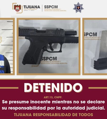 Detienen a hombre armado durante patrullaje en la colonia Libertad