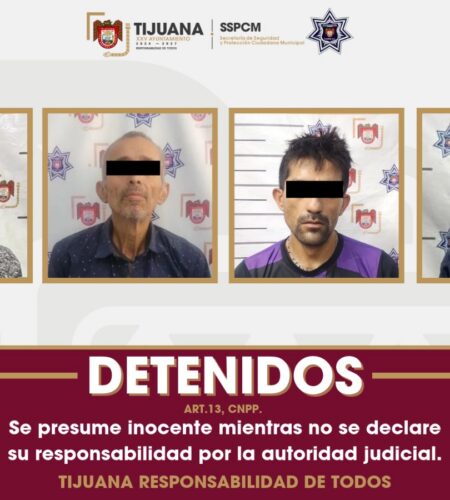 Detienen a cuatro hombres con órdenes de aprehensión activas en Tijuana