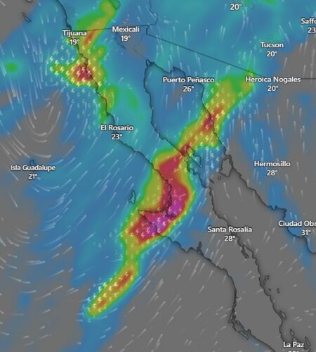 Alertan por lluvias, fuertes vientos y frío en Baja California
